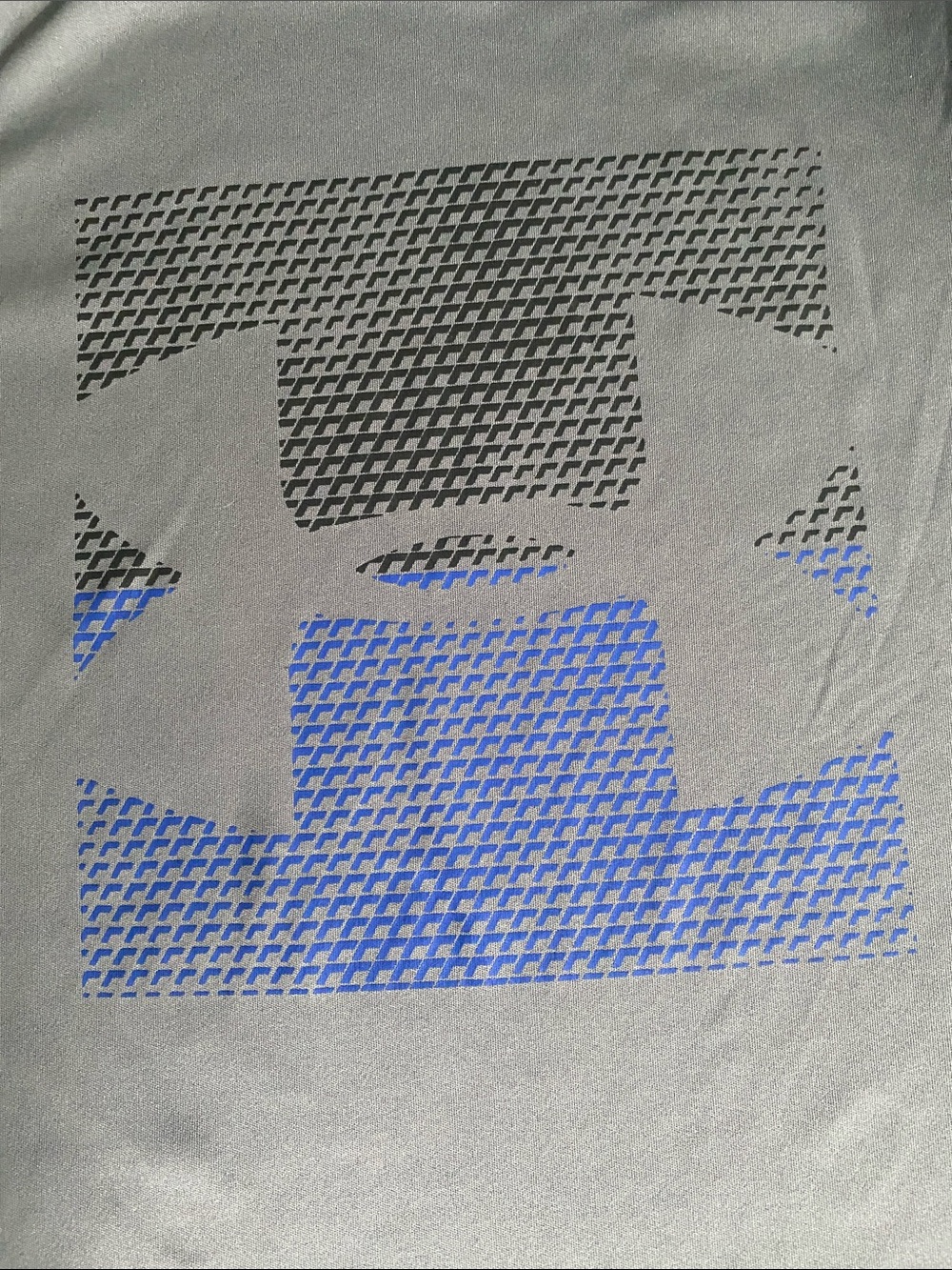 Under Armour Short Set - Grey Logo Tee with Royal Blue Mesh Shorts - Picture 3 of 4